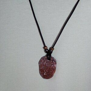 Dinosaur Bone Fossil Pendant from Jurassic Period